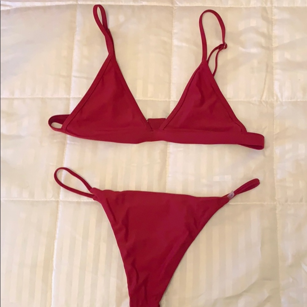 Red thong bikin